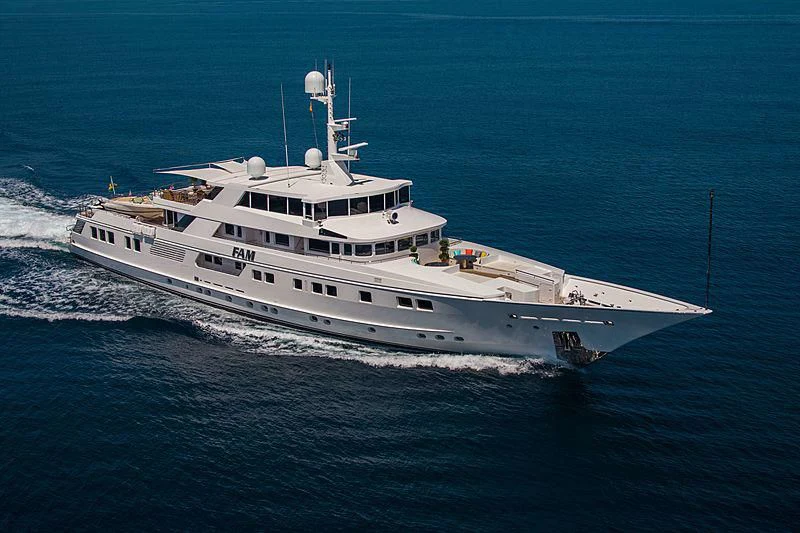 a large white ship aboard GRACE Yacht for Sale