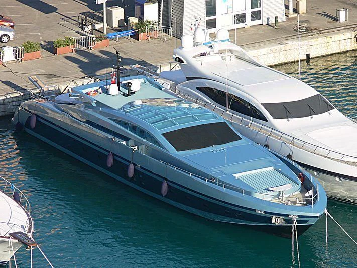 a large boat docked aboard BLUE PRINCESS STAR Yacht for Sale