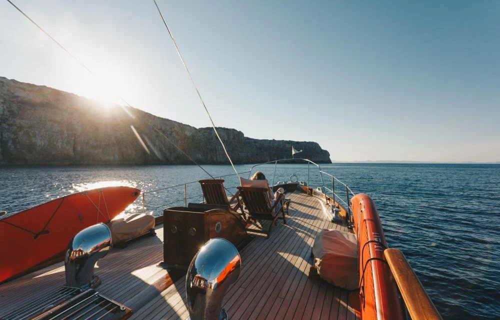 a boat on the water aboard SILVER CAVALIER Yacht for Sale