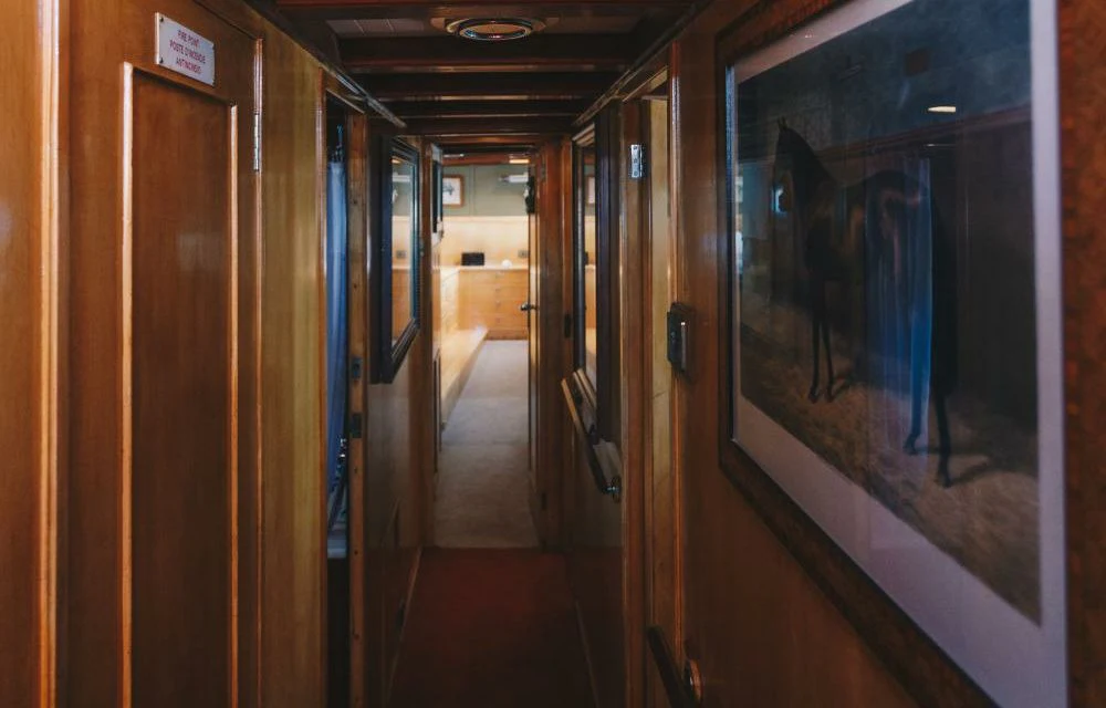 a hallway with doors aboard SILVER CAVALIER Yacht for Sale