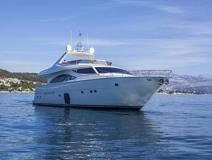 a white yacht in the water aboard YOYITA Yacht for Sale