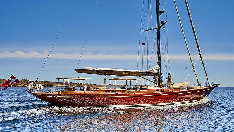 a boat on the water aboard TEMPUS FUGIT Yacht for Sale