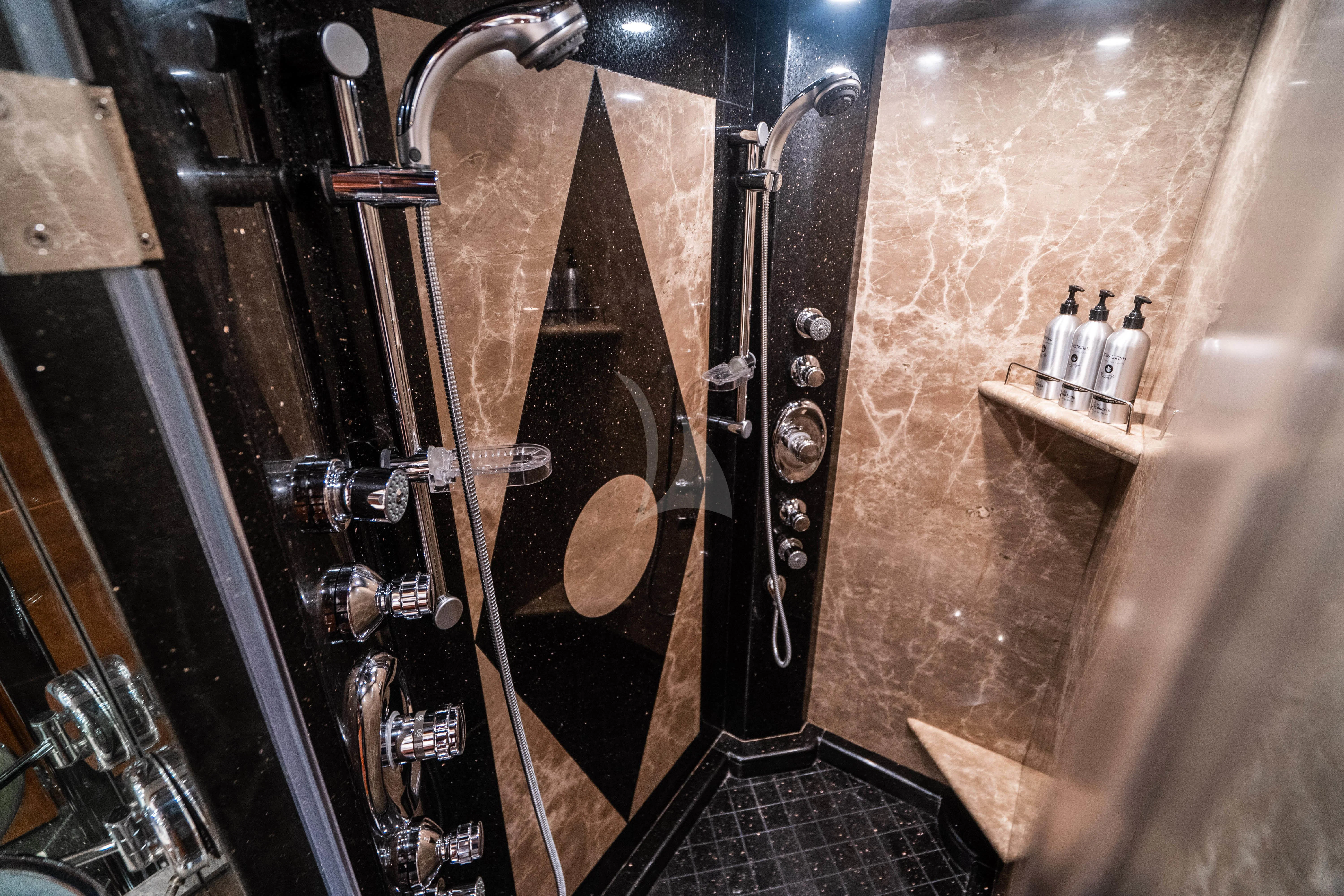 a large metal door with a handle aboard LILA CUY Yacht for Sale