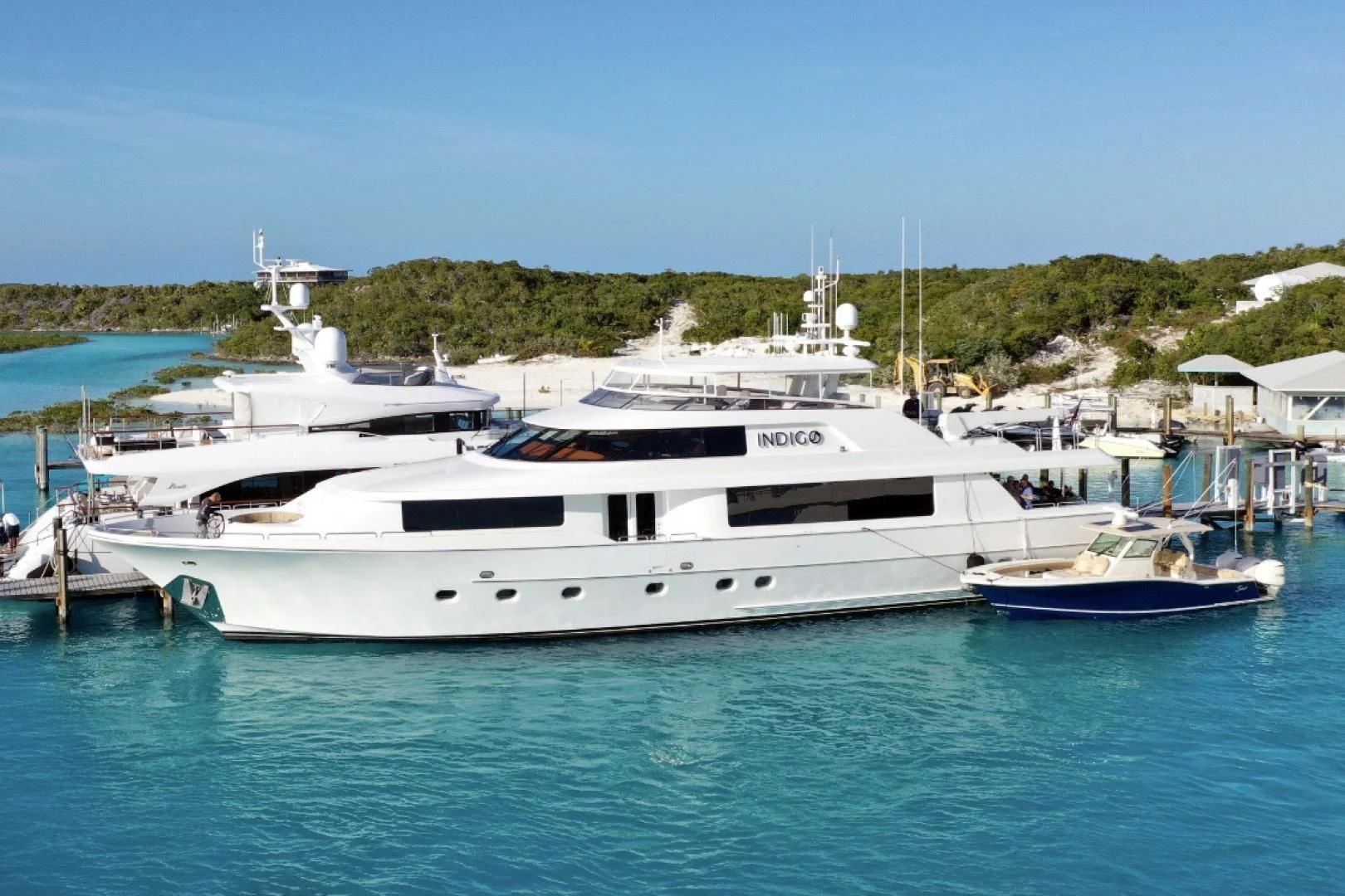 a white yacht in the water aboard LILA CUY Yacht for Sale