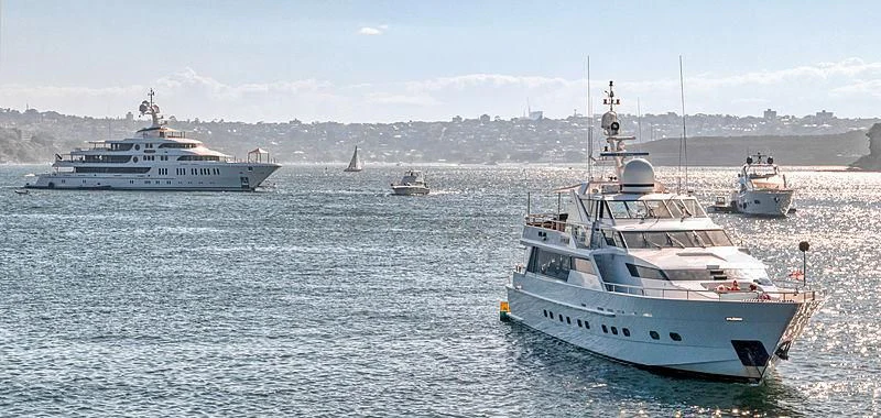 several boats in the water aboard OSCAR II Yacht for Sale