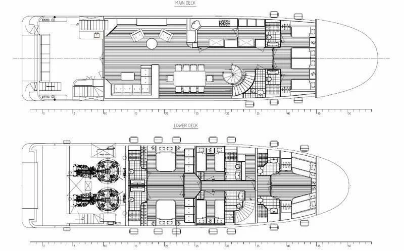 diagram, engineering drawing aboard IVAR Yacht for Sale