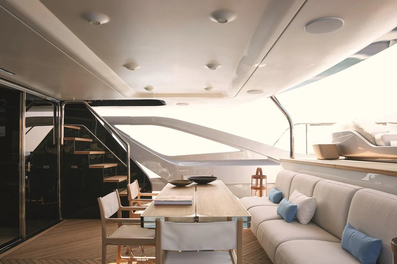 a room with a table and chairs aboard R.DARENBEN Yacht for Sale