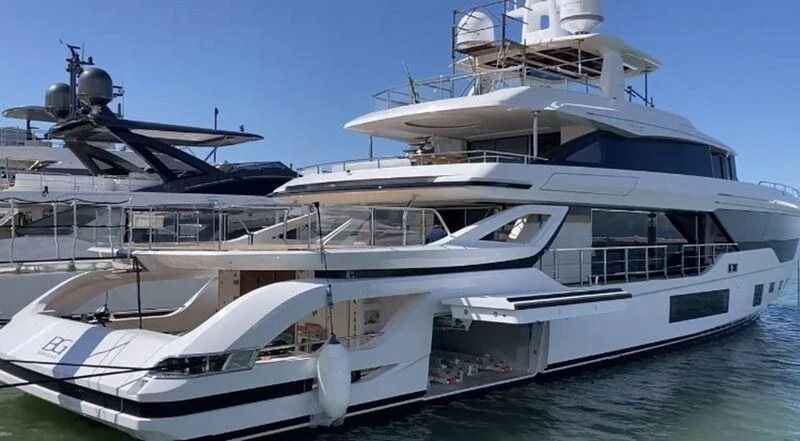 a large white yacht aboard R.DARENBEN Yacht for Sale