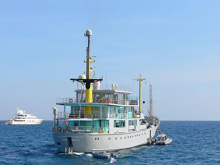 a boat in the water aboard MY BROTHER BRANCUSI Yacht for Sale
