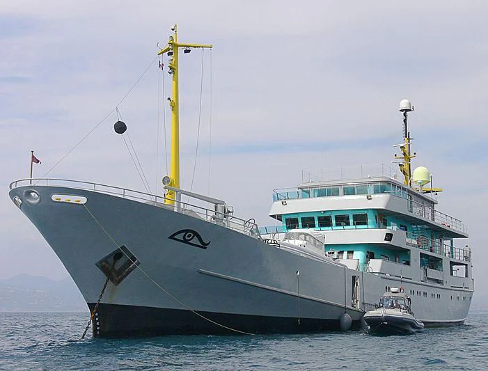 a large ship in the water aboard MY BROTHER BRANCUSI Yacht for Sale