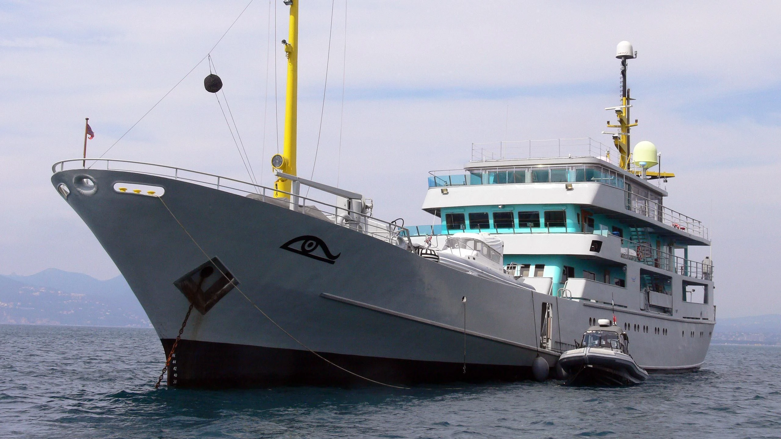 a large ship in the water aboard MY BROTHER BRANCUSI Yacht for Sale