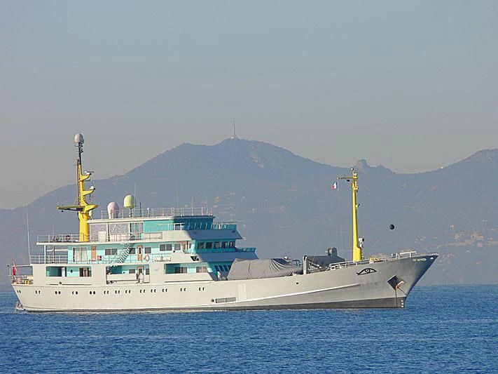 a large white boat in the water aboard MY BROTHER BRANCUSI Yacht for Sale