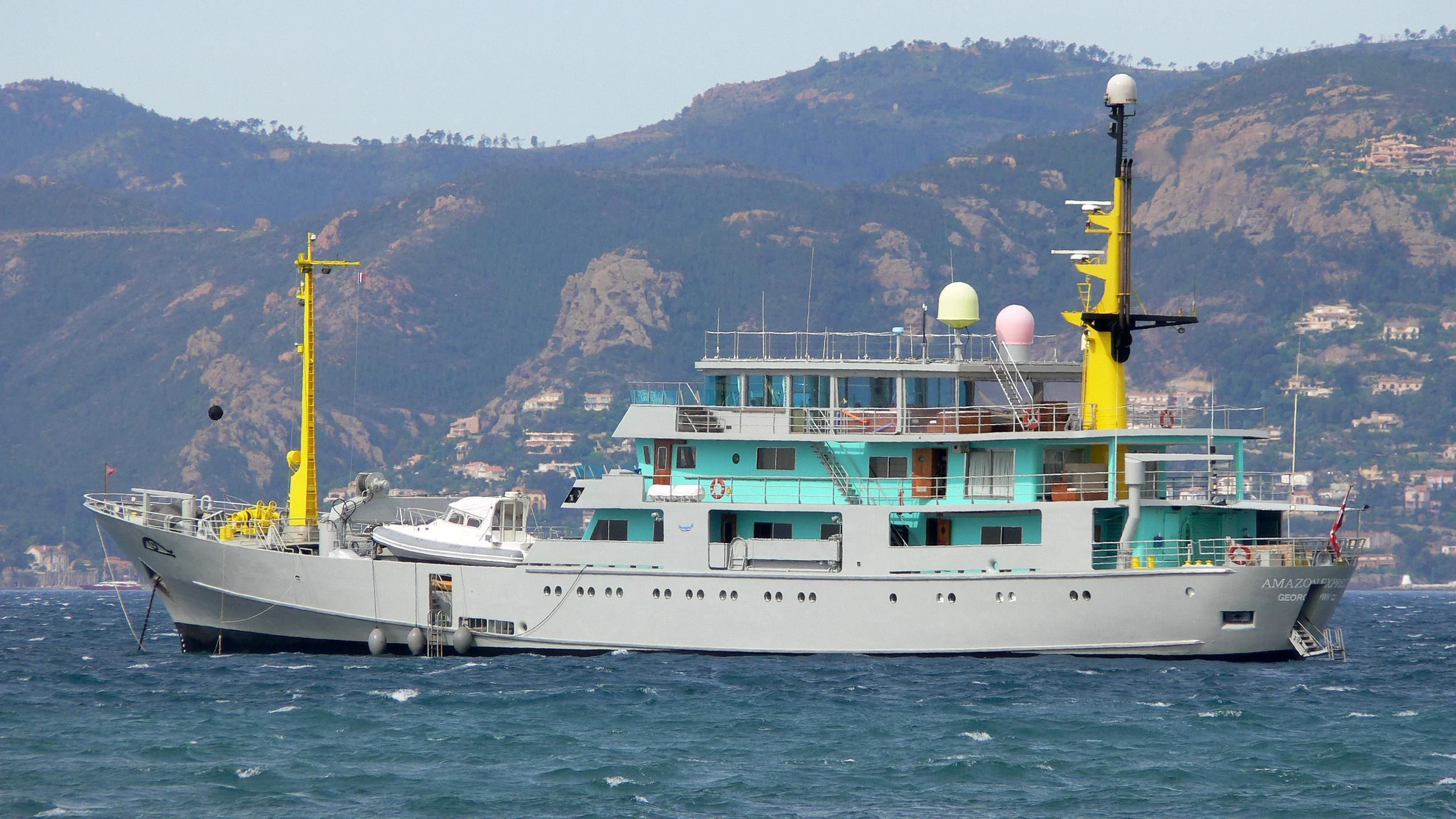 a large white boat in the water aboard MY BROTHER BRANCUSI Yacht for Sale