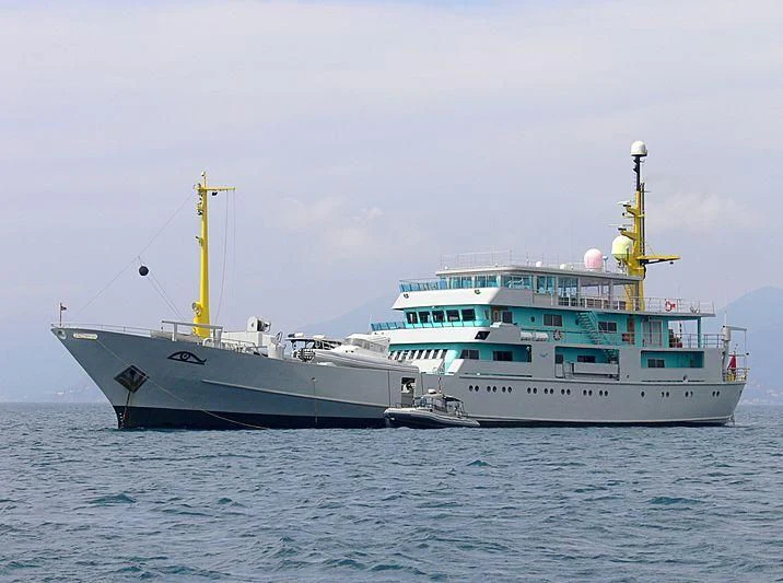 a large white boat in the water aboard MY BROTHER BRANCUSI Yacht for Sale