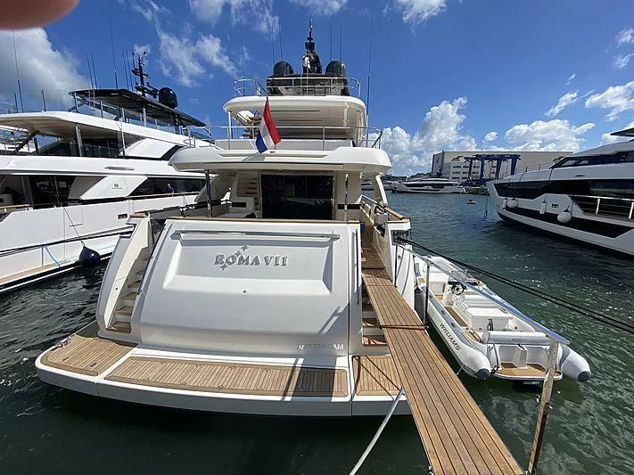 a group of boats docked aboard ROMA VII Yacht for Sale