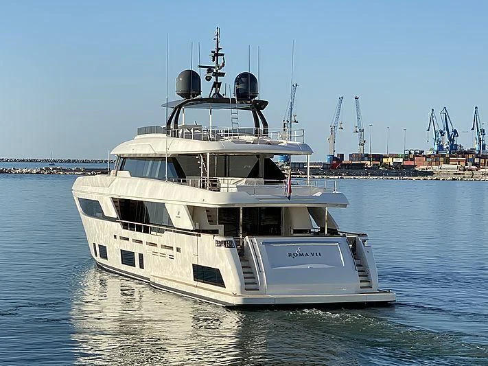 a boat in the water aboard ROMA VII Yacht for Sale