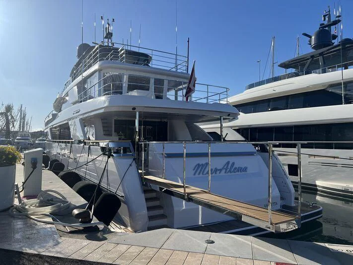 a couple of boats are parked in a dock aboard MARALENA Yacht for Sale