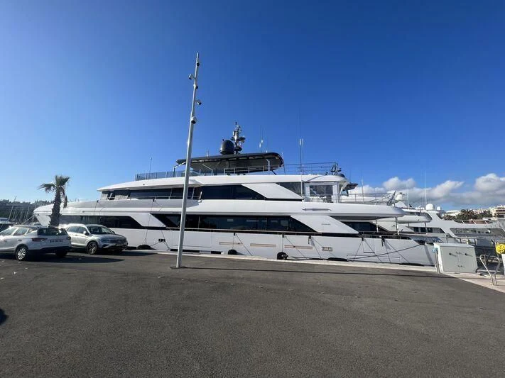 a large white boat aboard MARALENA Yacht for Sale