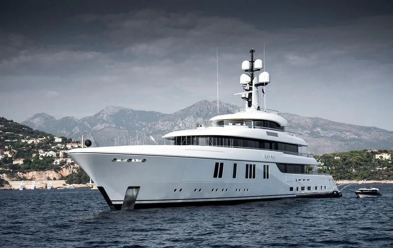 a white boat in the water aboard LUNASEA Yacht for Sale