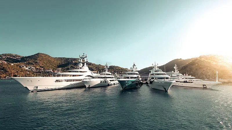 a group of boats in the water aboard LUNASEA Yacht for Sale