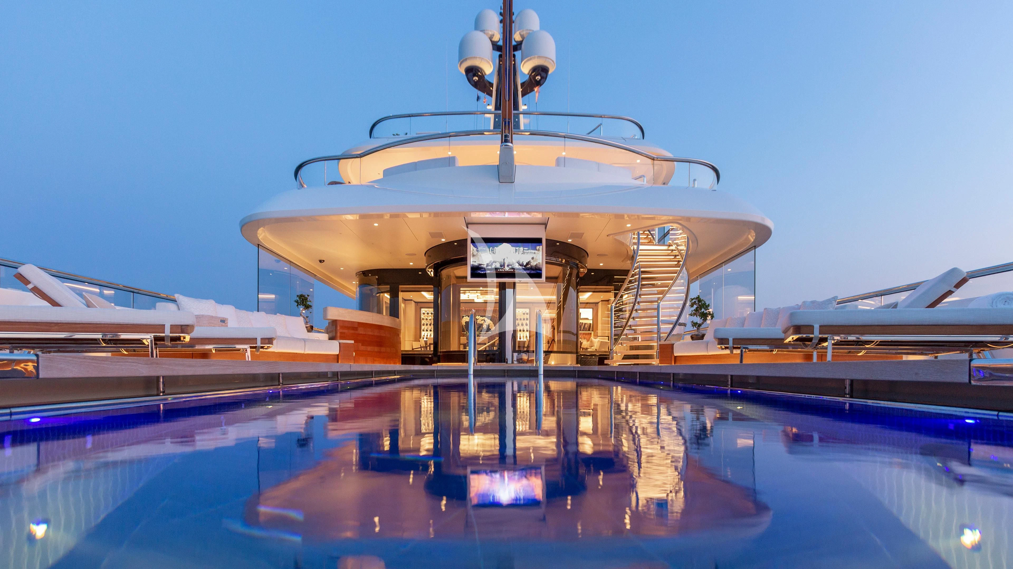 a building with a dome and a light on top aboard LUNASEA Yacht for Sale
