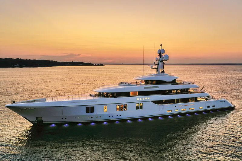 a boat on the water aboard LUNASEA Yacht for Sale