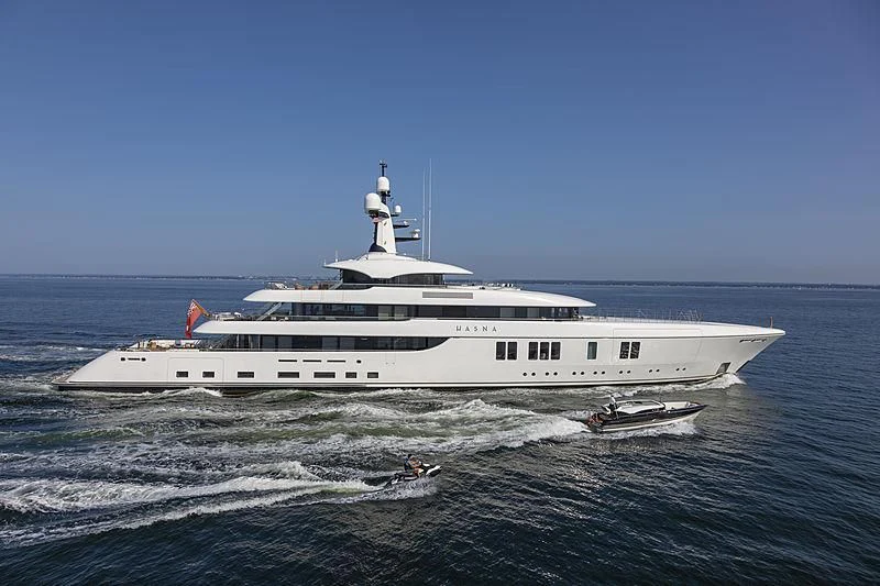 a boat in the water aboard LUNASEA Yacht for Sale