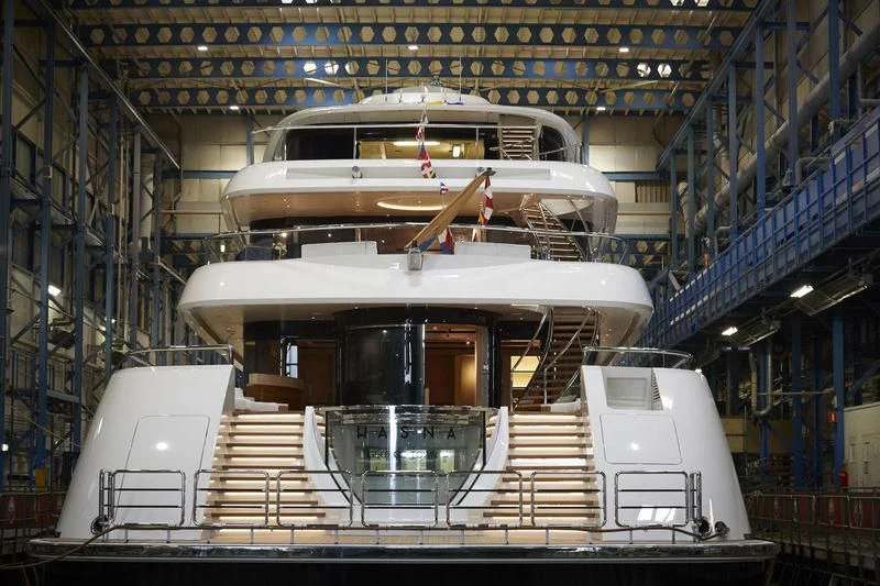 a space shuttle in a building aboard LUNASEA Yacht for Sale