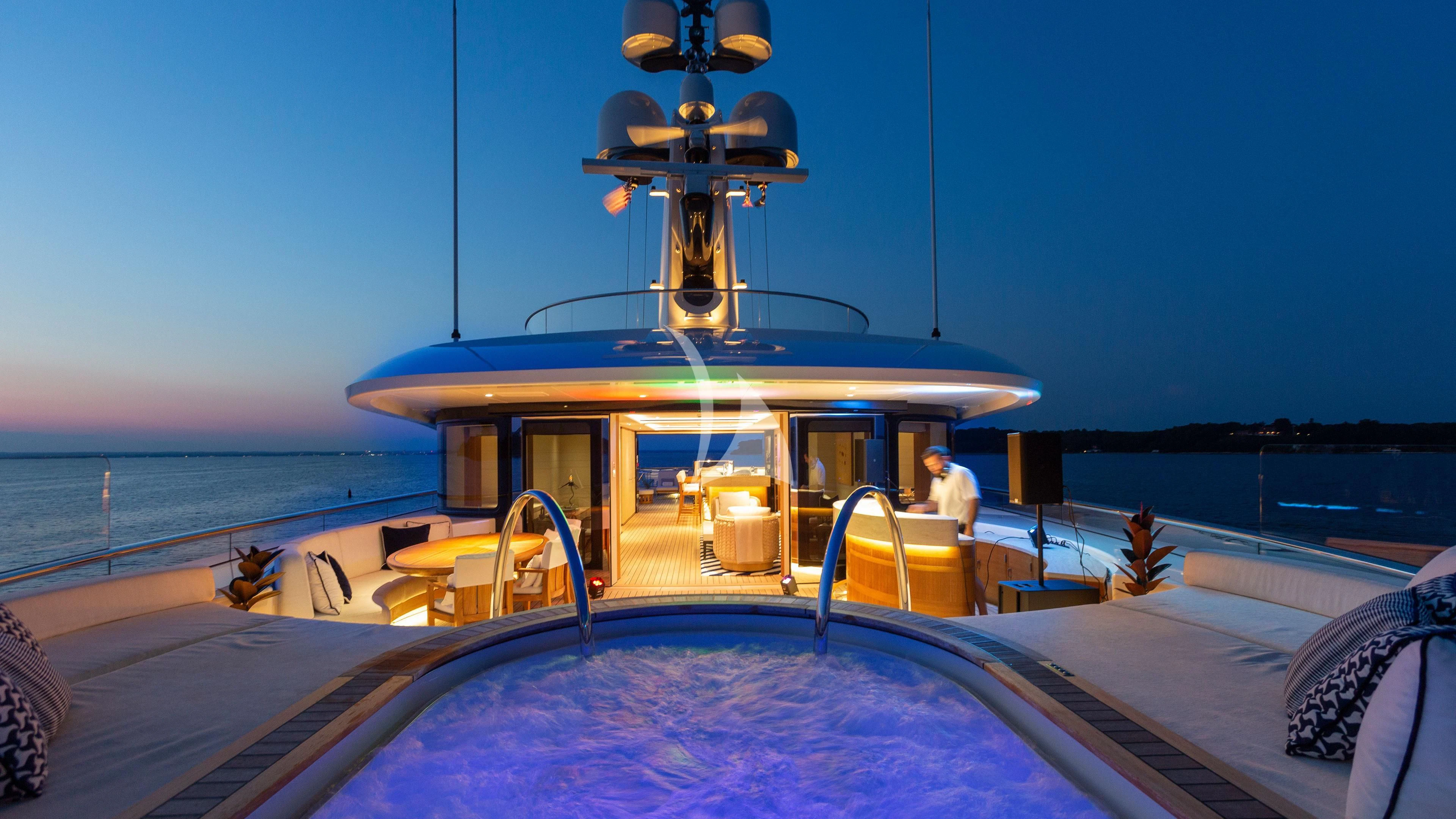 a boat on the water aboard LUNASEA Yacht for Sale