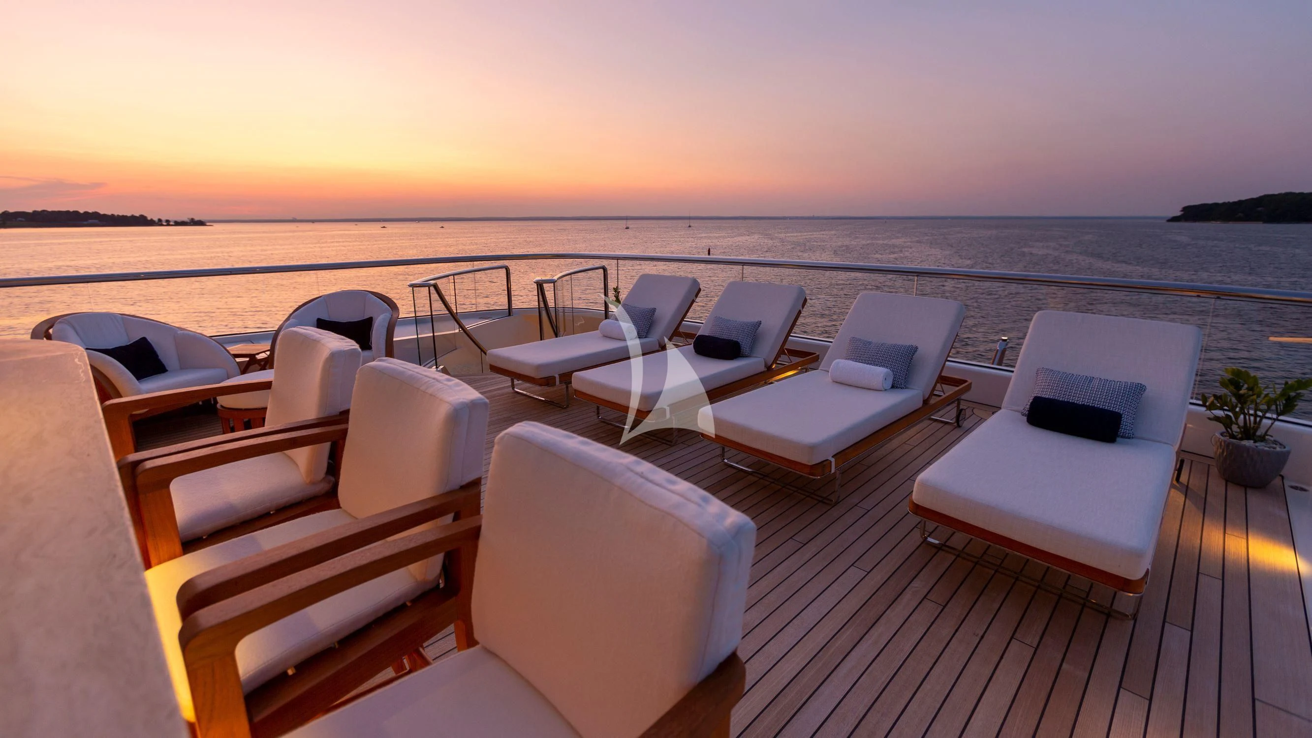 a boat on the water aboard LUNASEA Yacht for Sale