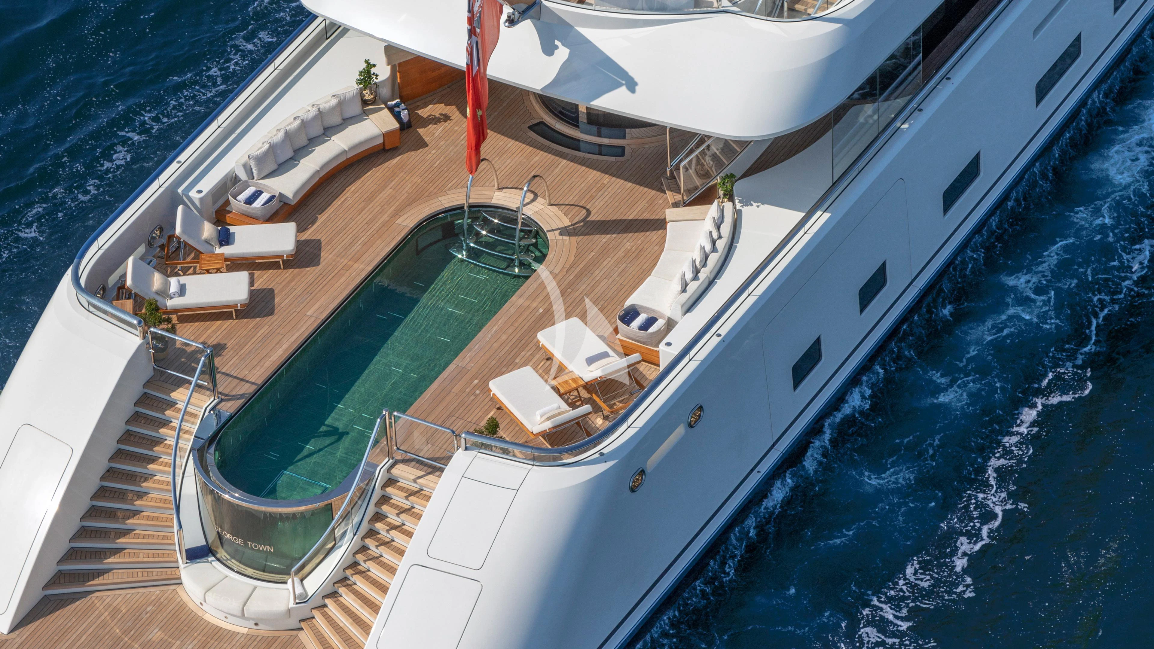 a ship on the water aboard LUNASEA Yacht for Sale