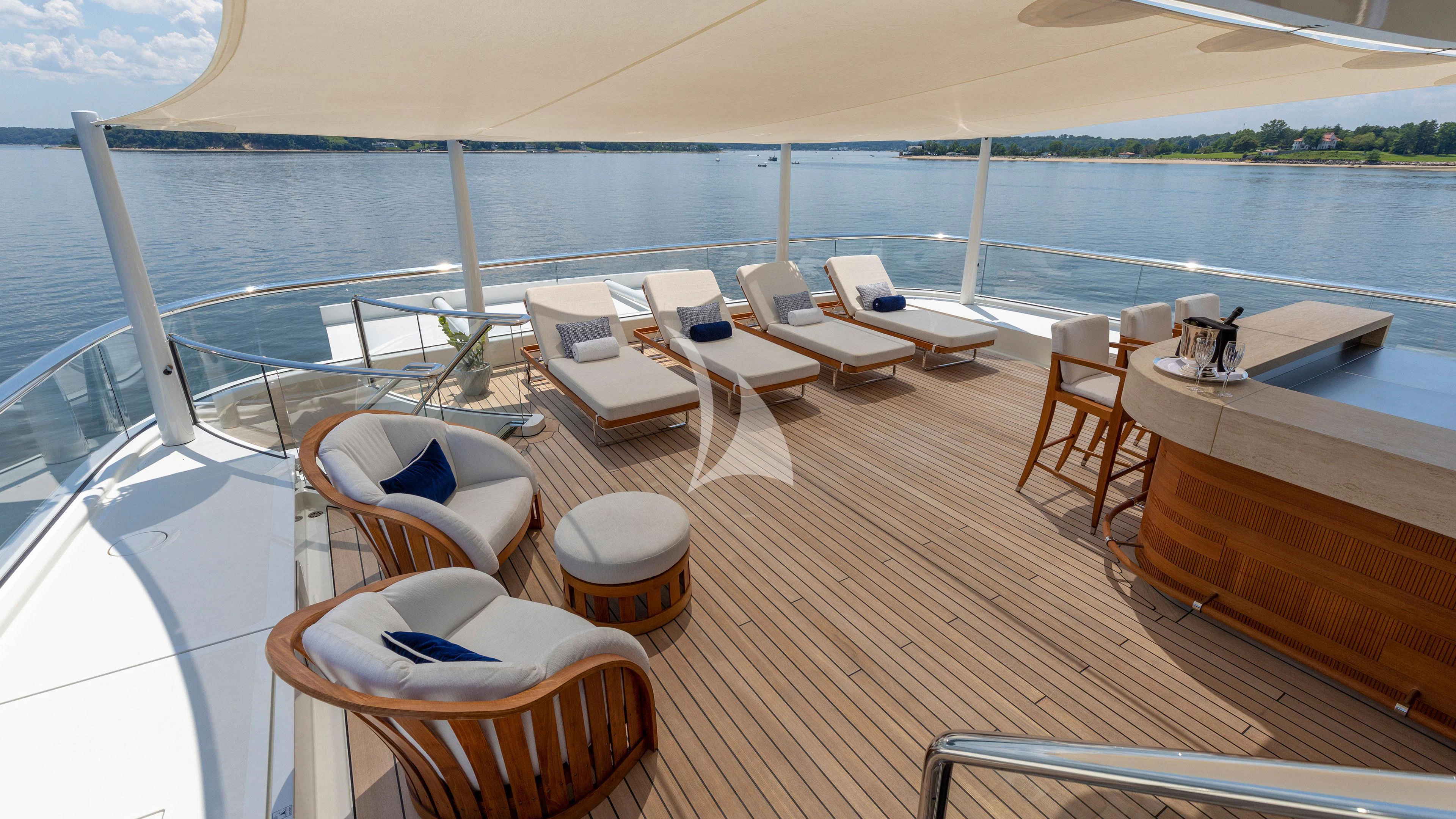 a boat on the water aboard LUNASEA Yacht for Sale