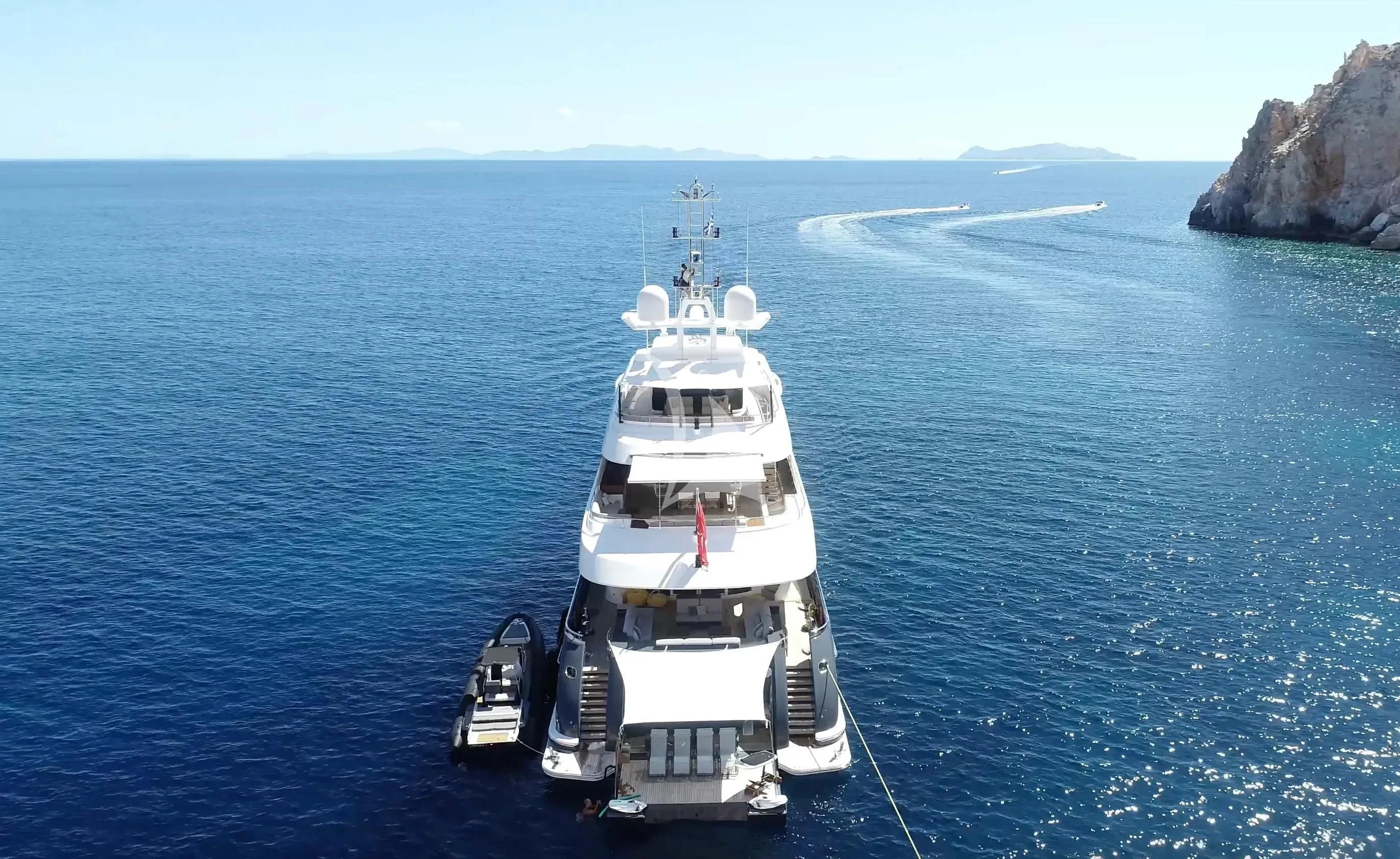 a boat on the water aboard TOTEM Yacht for Sale