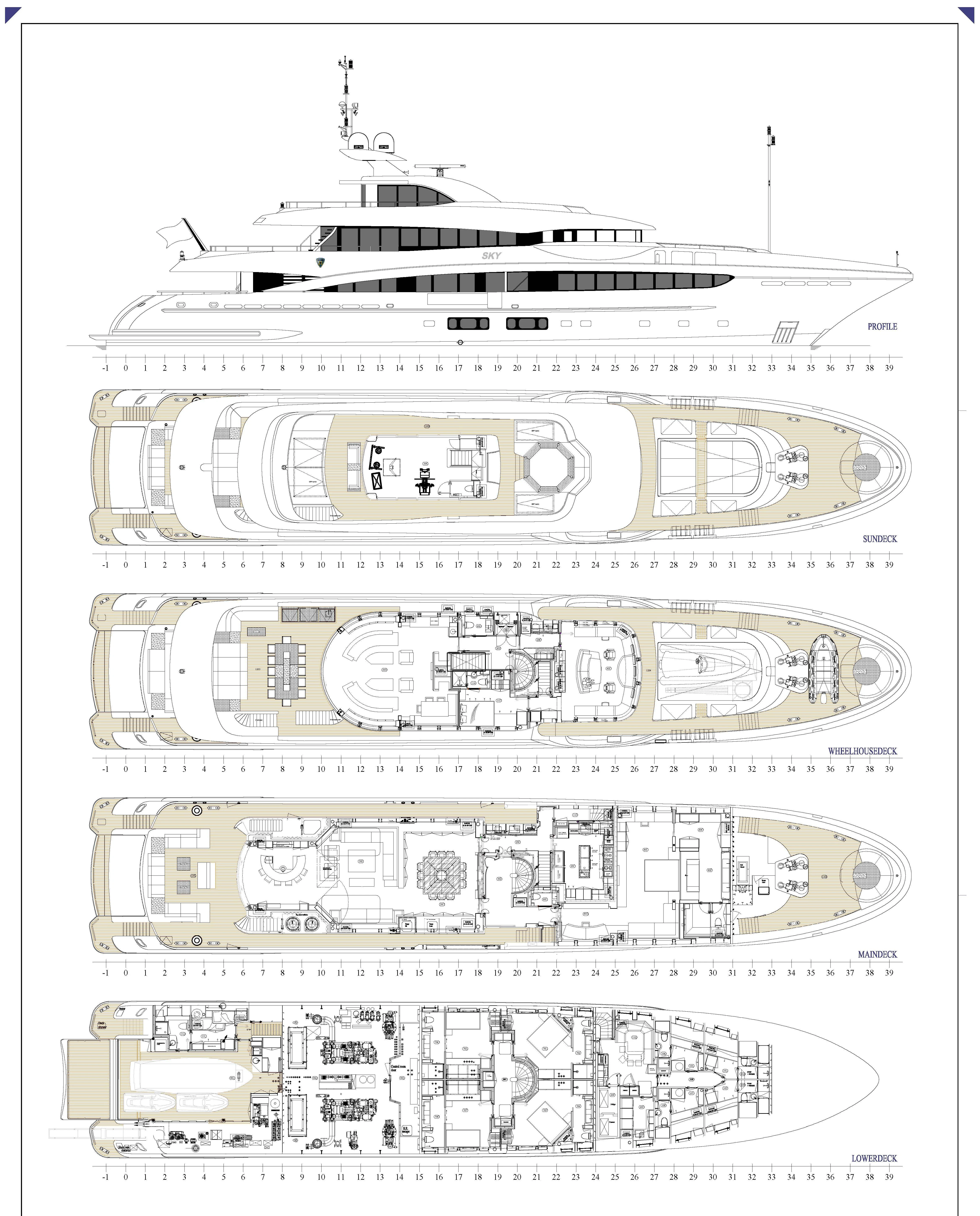 diagram aboard TOTEM Yacht for Sale