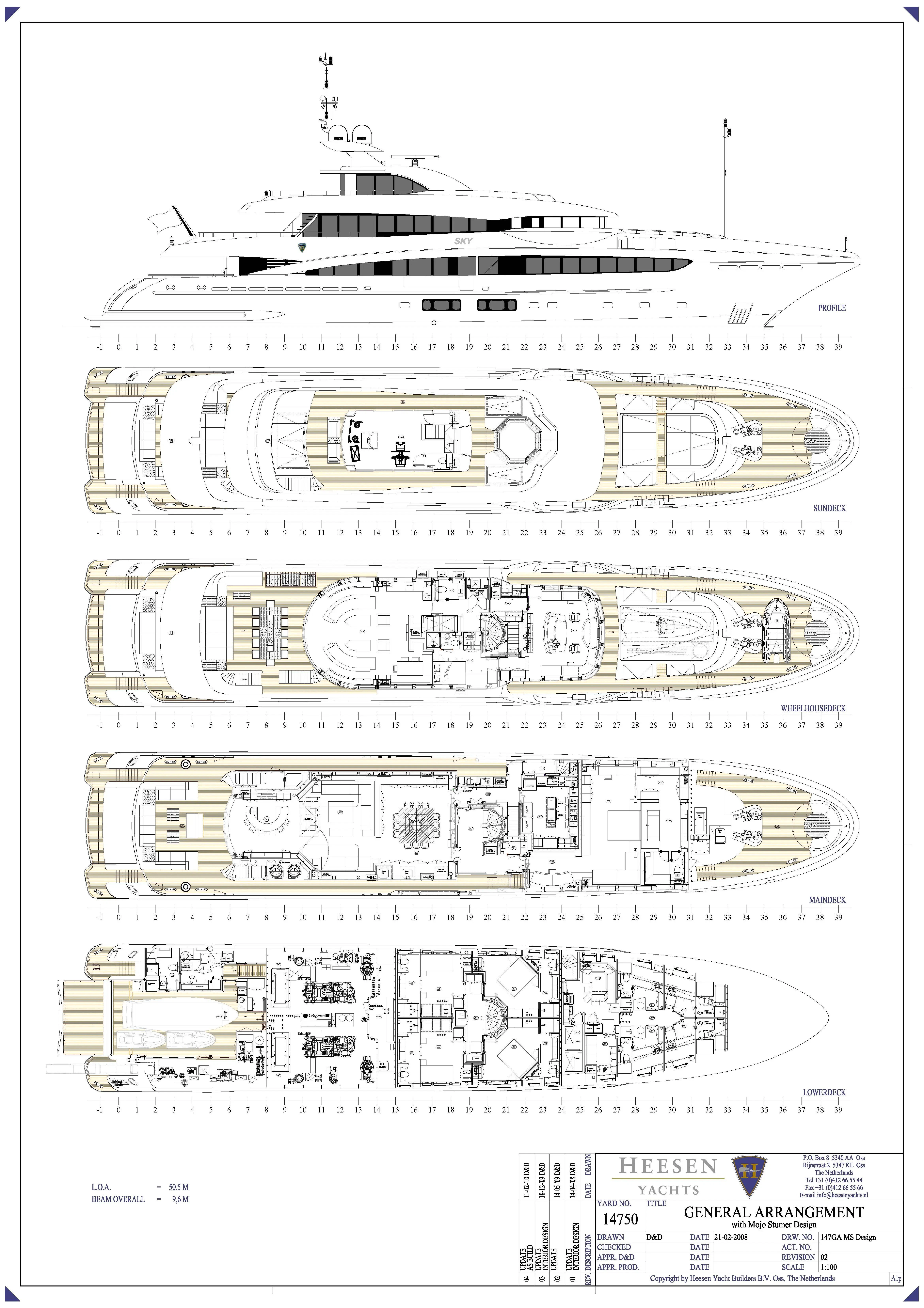 diagram aboard TOTEM Yacht for Sale