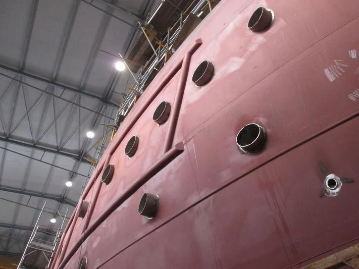 a red and silver object aboard GENESIA Yacht for Sale