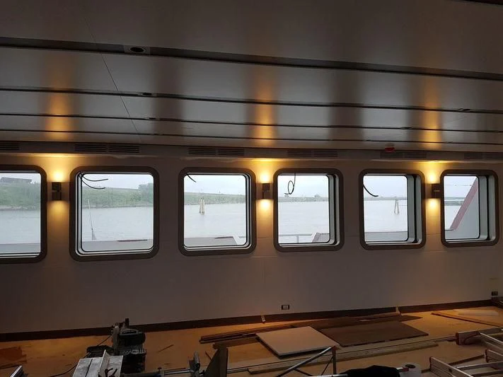 a train with windows aboard GENESIA Yacht for Sale