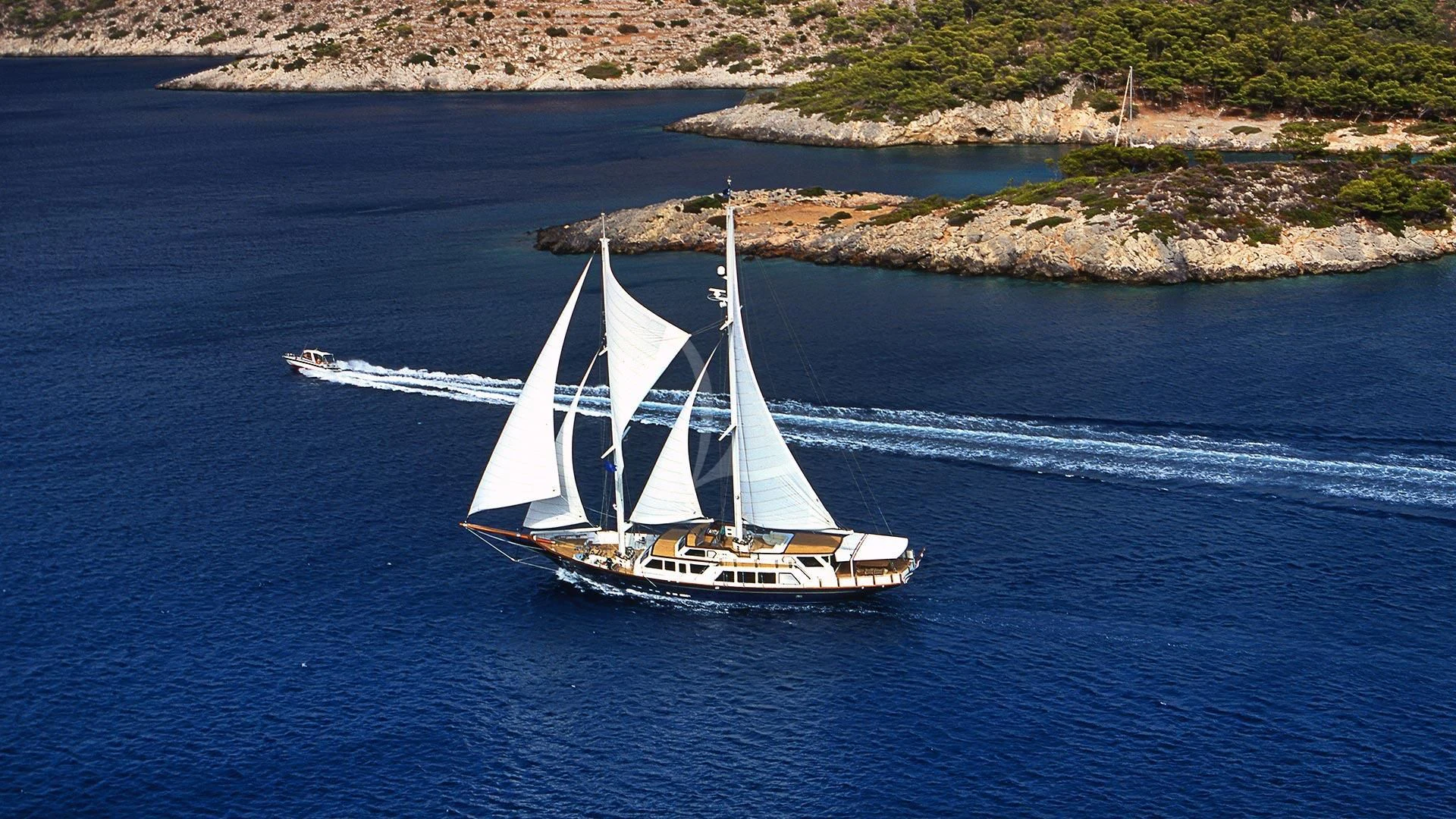 a sailboat on the water aboard ALTHEA Yacht for Sale