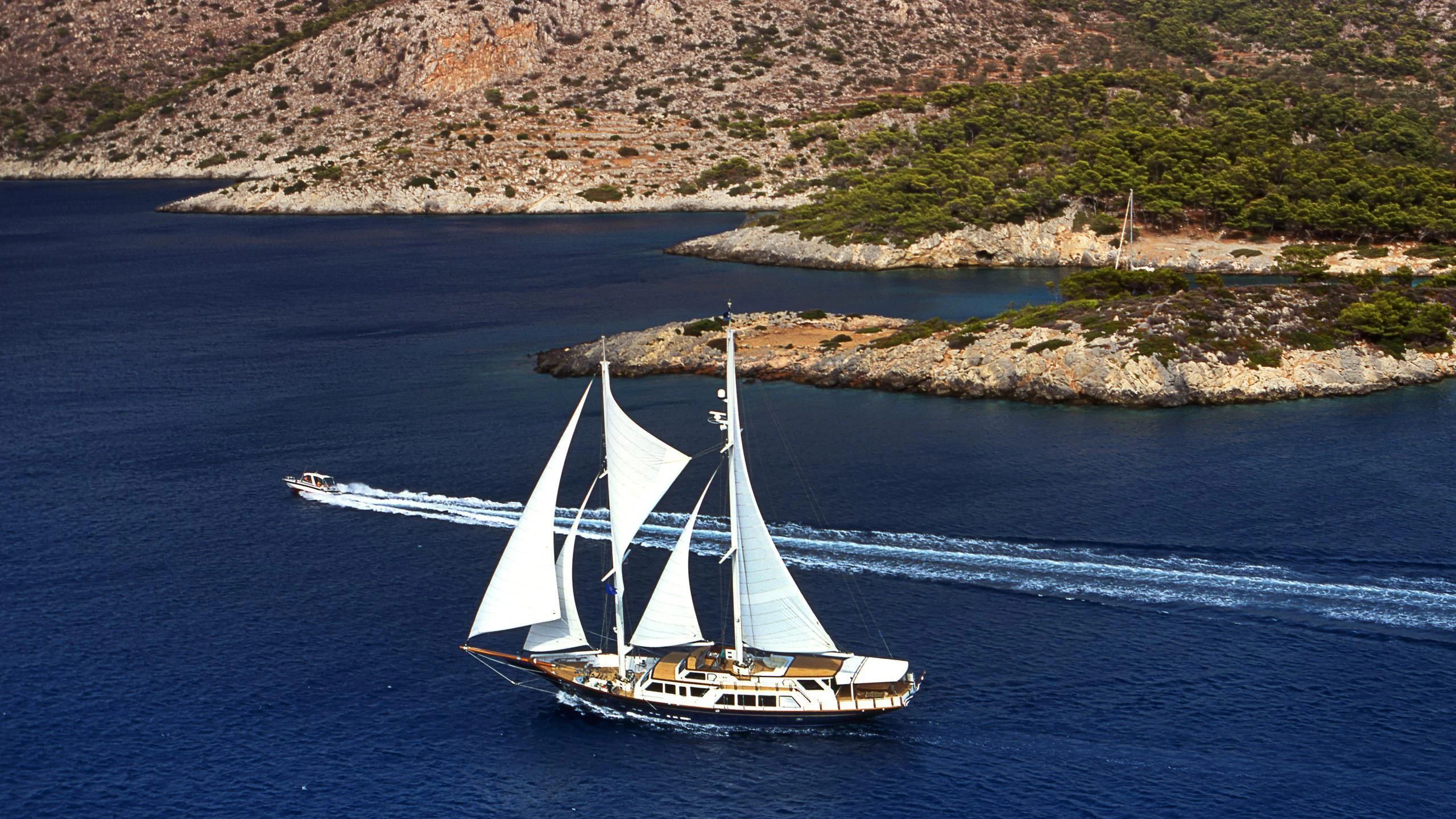 a sailboat on the water aboard ALTHEA Yacht for Sale