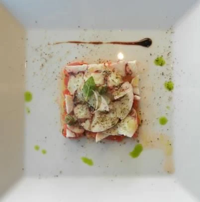 food on a plate aboard ALTHEA Yacht for Sale