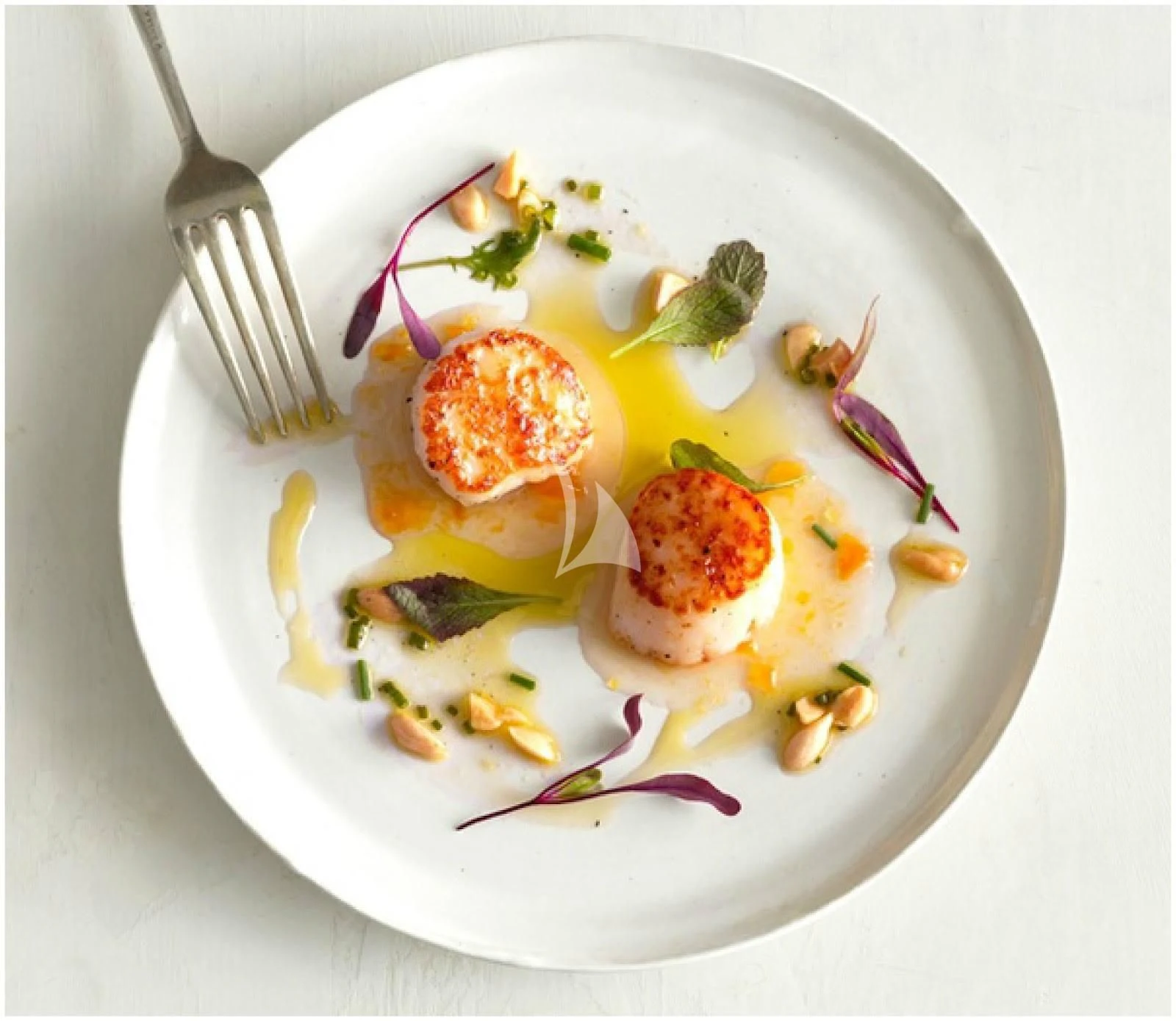a plate of food aboard ALTHEA Yacht for Sale