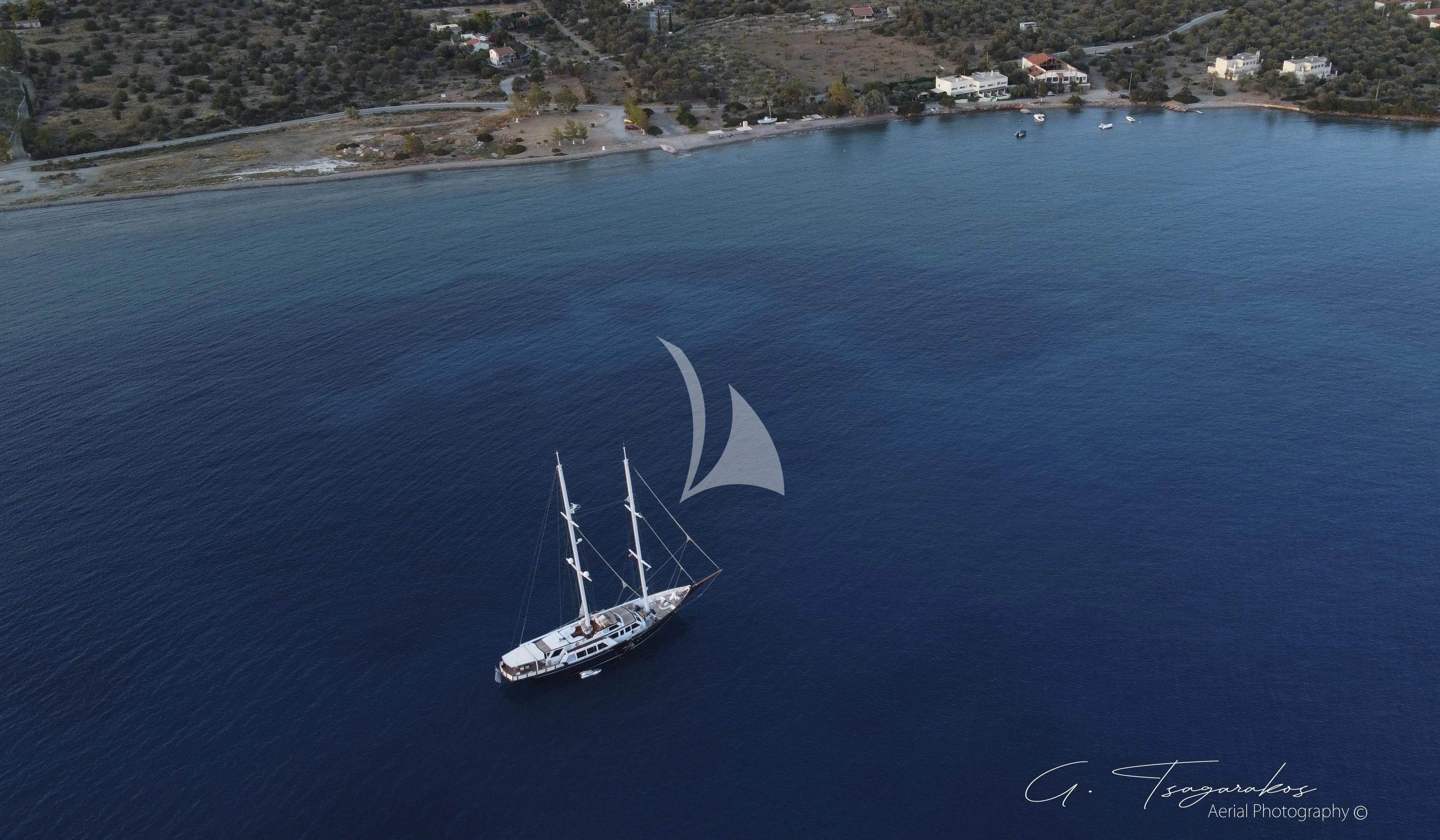 a boat sailing in the sea aboard ALTHEA Yacht for Sale