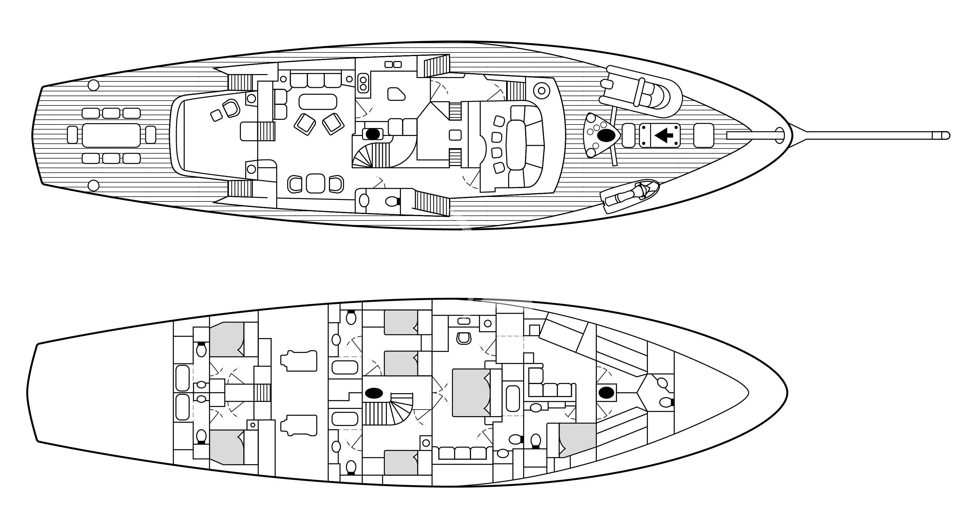 diagram, engineering drawing aboard ALTHEA Yacht for Sale