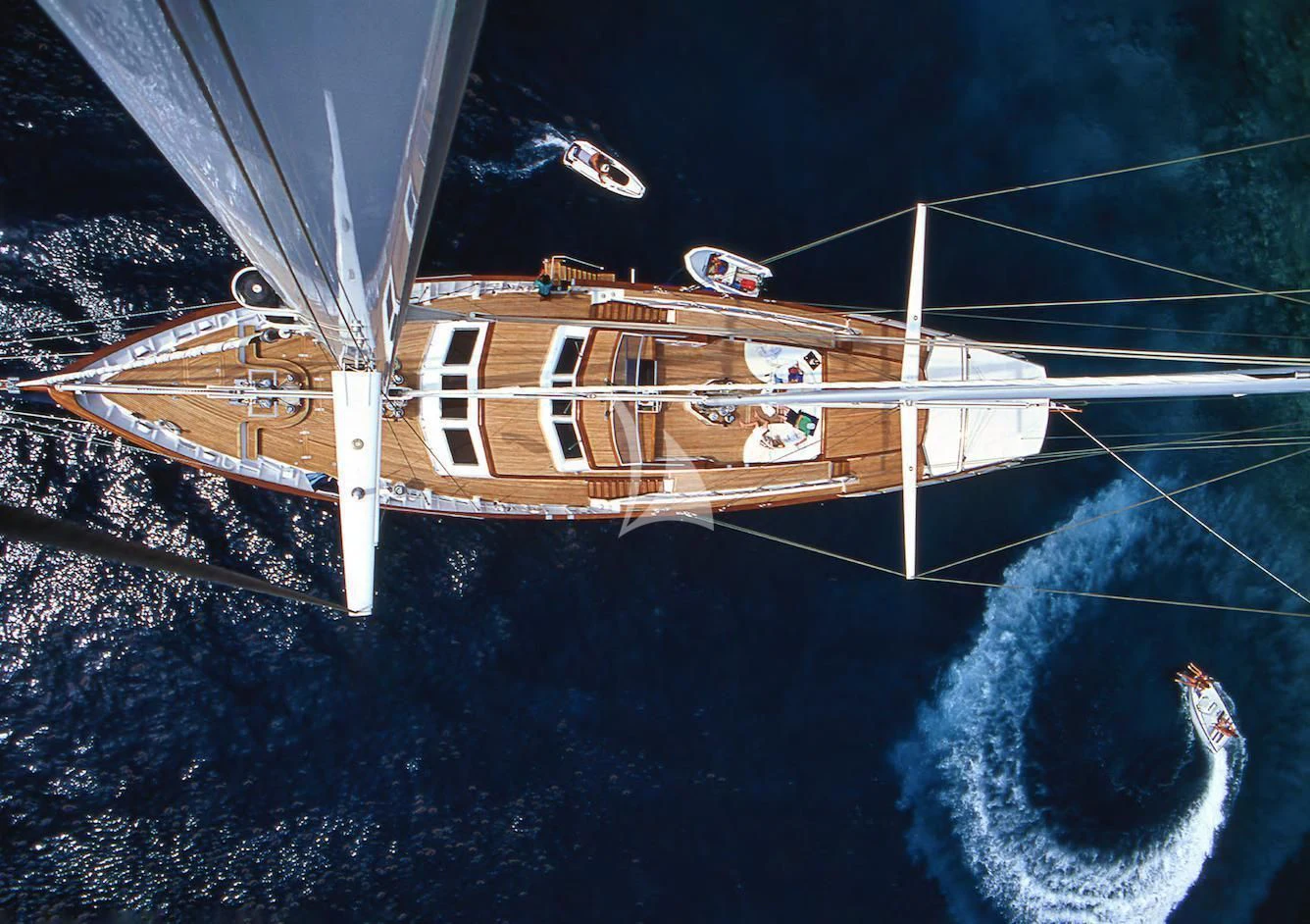 a satellite over the earth aboard ALTHEA Yacht for Sale