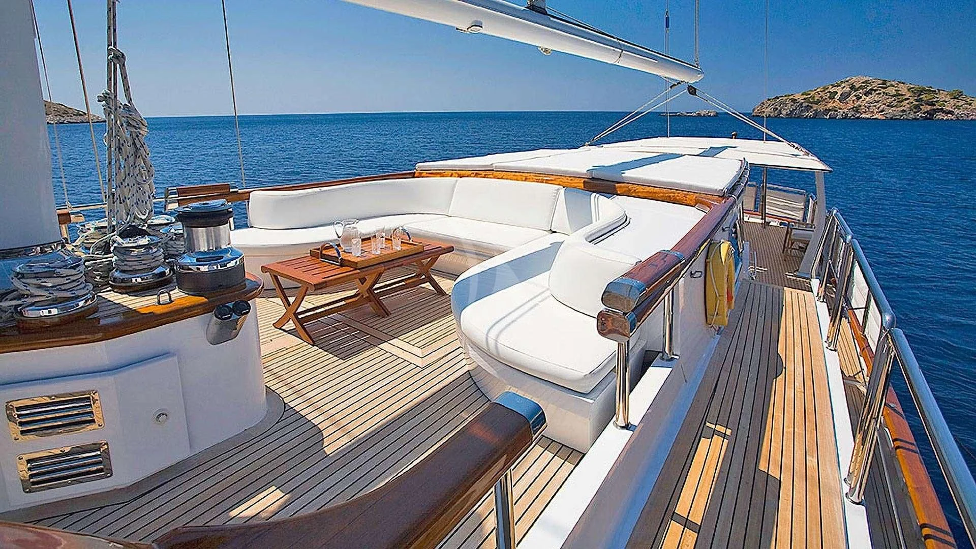 a boat on the water aboard ALTHEA Yacht for Sale