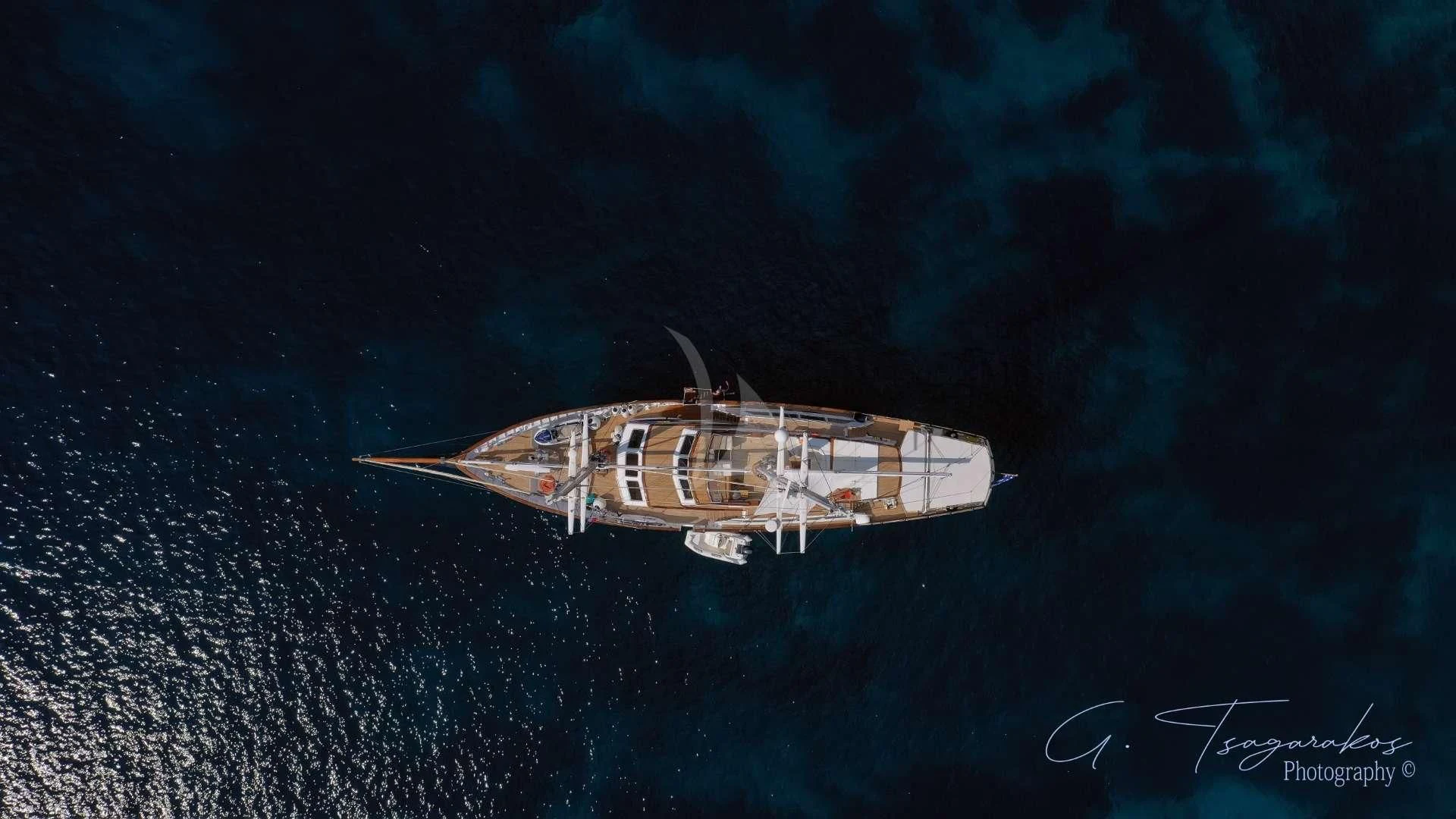 a space ship in space aboard ALTHEA Yacht for Sale
