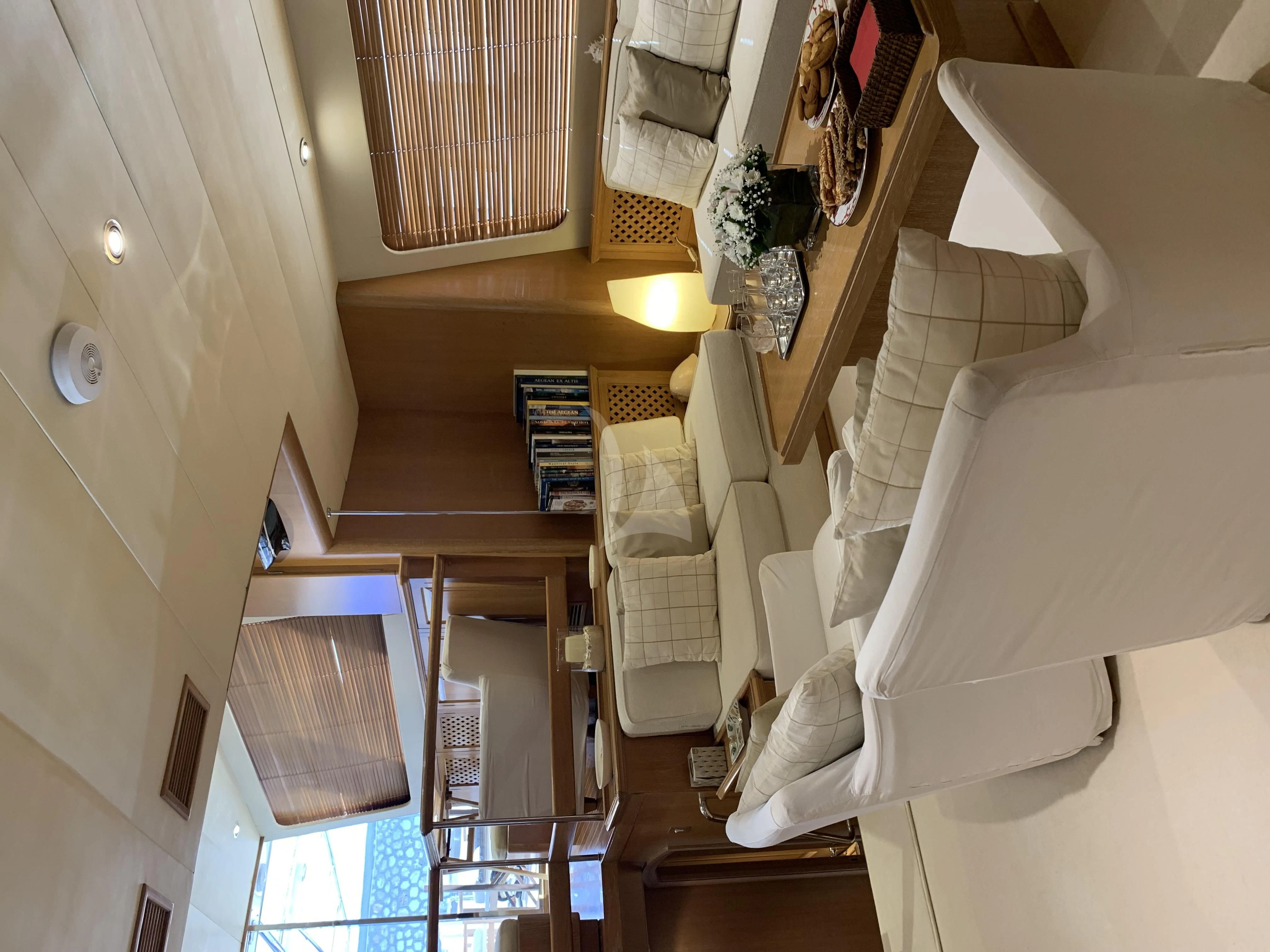 a room with a staircase and a staircase aboard ALTHEA Yacht for Sale
