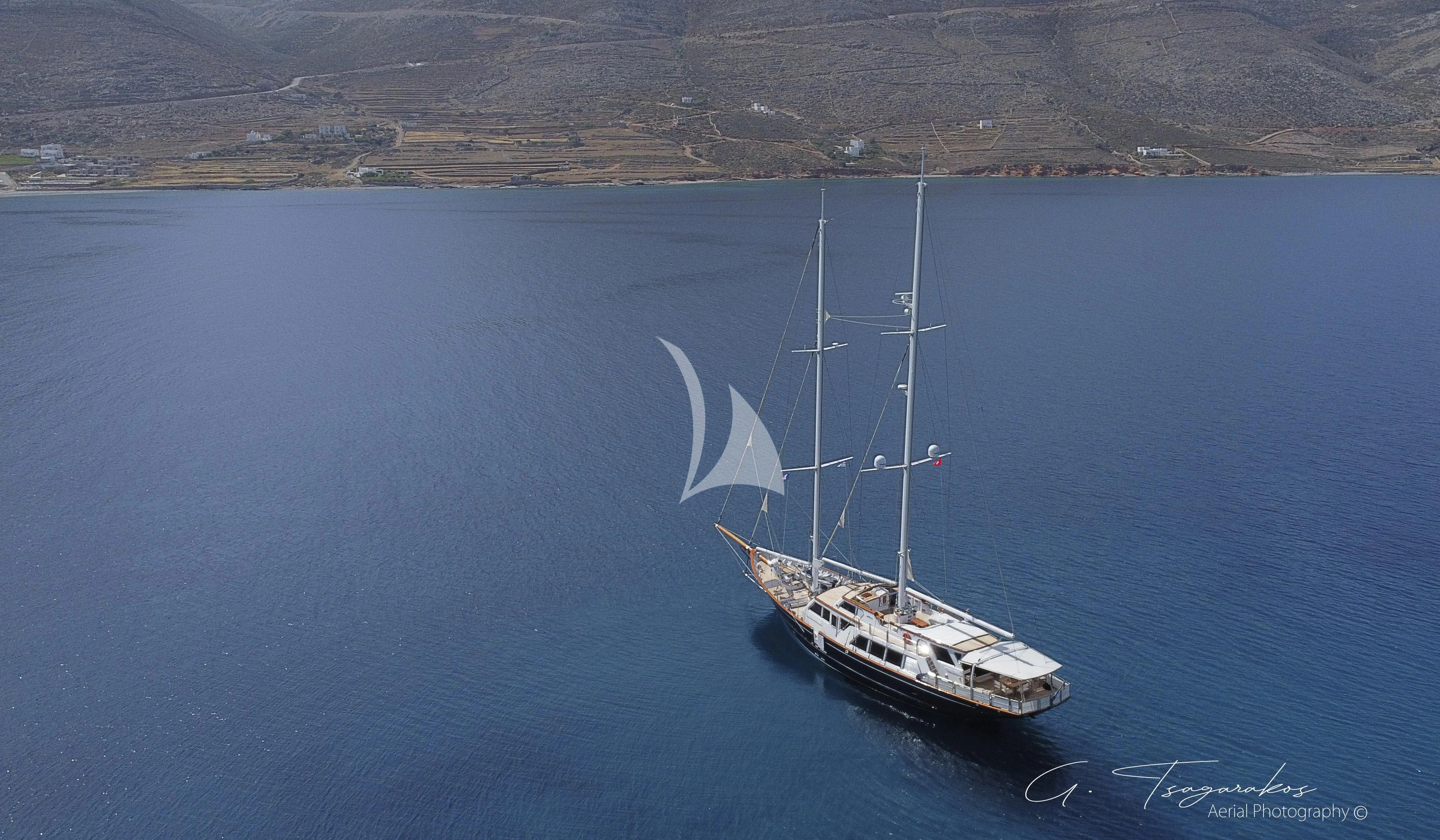 a boat sailing in the sea aboard ALTHEA Yacht for Sale