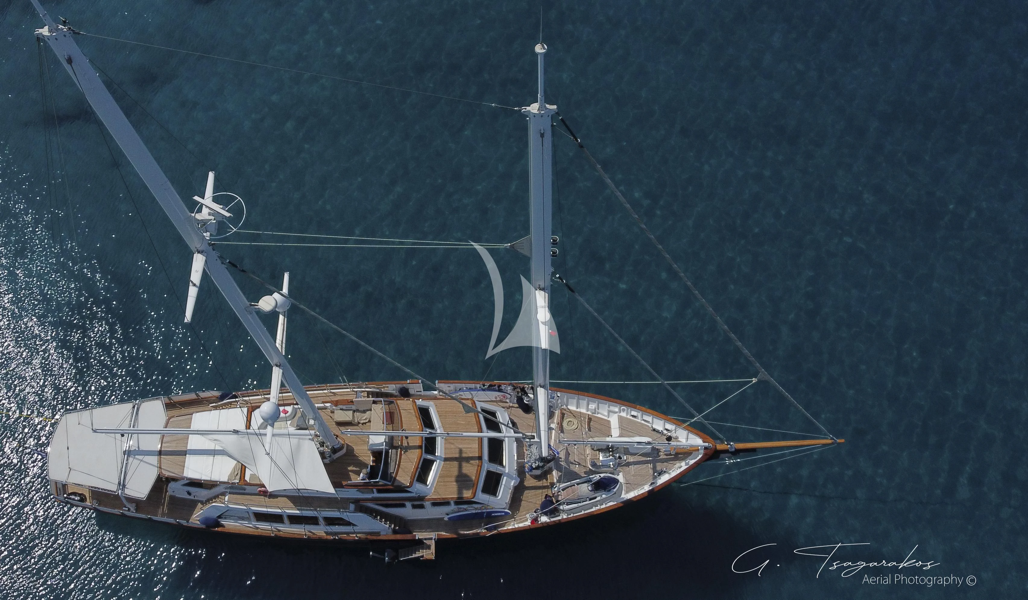 a boat in the water aboard ALTHEA Yacht for Sale
