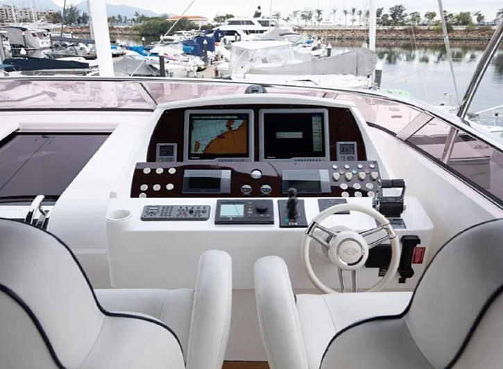 inside of a car aboard BARBIZON Yacht for Sale